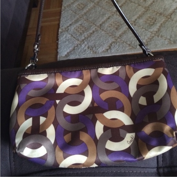 Coach Purple and Brown Patterned Shoulder Bag - Picture 3 of 4